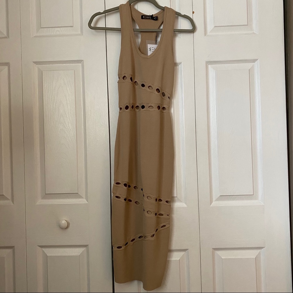 NWT Rehab Bodycon Midi Dress with Cutouts